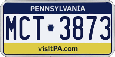 PA license plate MCT3873