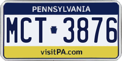 PA license plate MCT3876