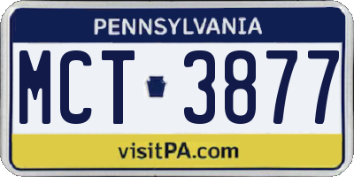 PA license plate MCT3877
