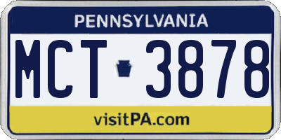 PA license plate MCT3878