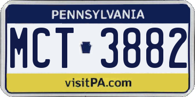 PA license plate MCT3882