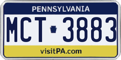 PA license plate MCT3883