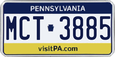 PA license plate MCT3885