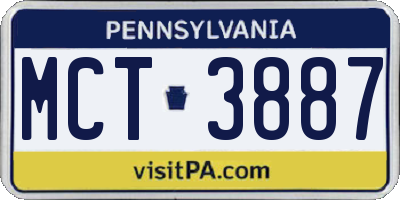 PA license plate MCT3887