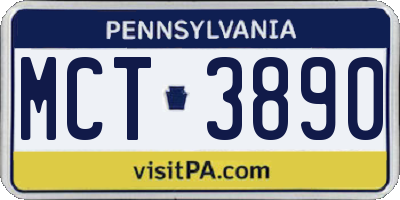 PA license plate MCT3890