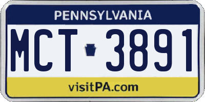 PA license plate MCT3891