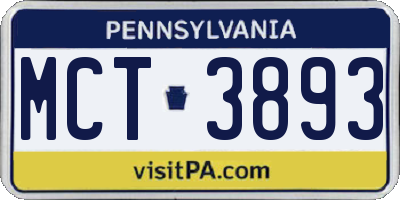PA license plate MCT3893