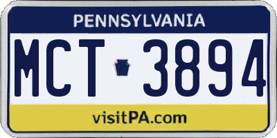 PA license plate MCT3894