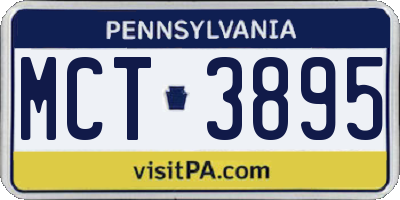 PA license plate MCT3895