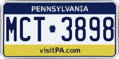PA license plate MCT3898