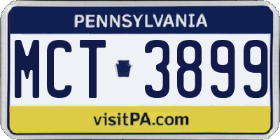 PA license plate MCT3899