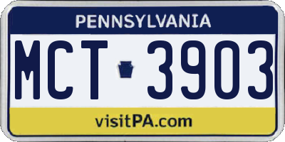 PA license plate MCT3903