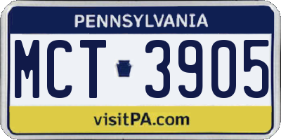PA license plate MCT3905