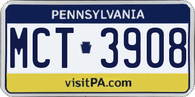 PA license plate MCT3908