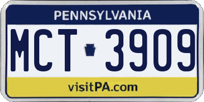 PA license plate MCT3909