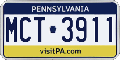 PA license plate MCT3911