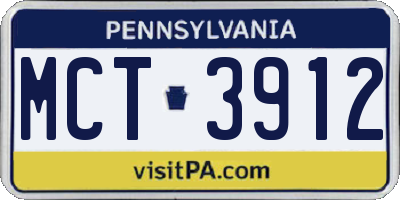 PA license plate MCT3912