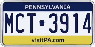 PA license plate MCT3914