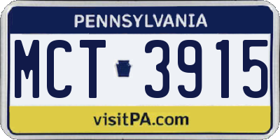 PA license plate MCT3915