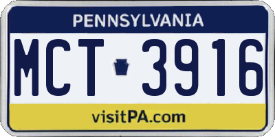 PA license plate MCT3916