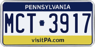 PA license plate MCT3917