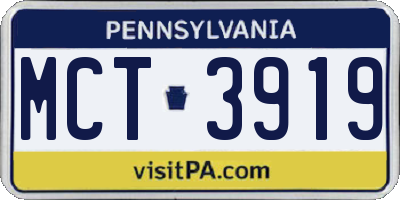 PA license plate MCT3919