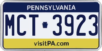 PA license plate MCT3923