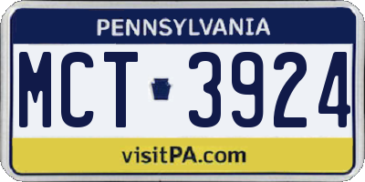 PA license plate MCT3924