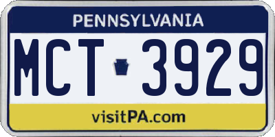 PA license plate MCT3929