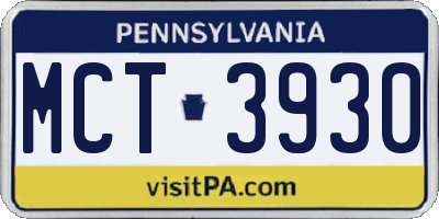 PA license plate MCT3930
