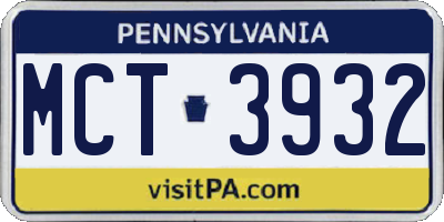 PA license plate MCT3932