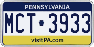 PA license plate MCT3933