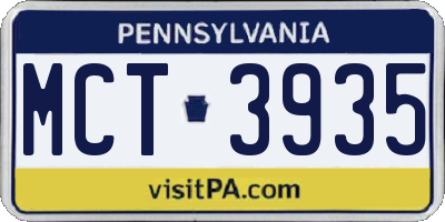 PA license plate MCT3935