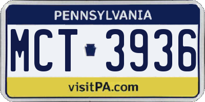 PA license plate MCT3936