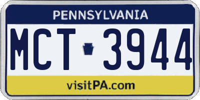 PA license plate MCT3944