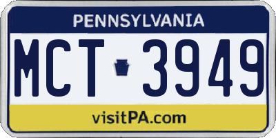 PA license plate MCT3949