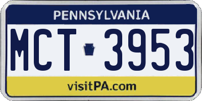 PA license plate MCT3953