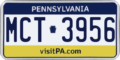 PA license plate MCT3956