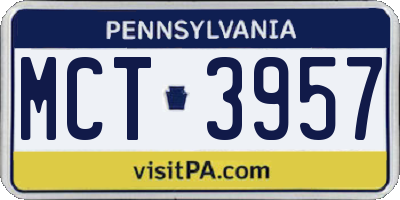 PA license plate MCT3957