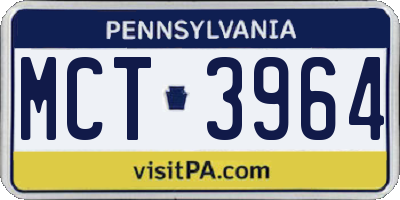 PA license plate MCT3964