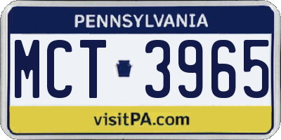 PA license plate MCT3965