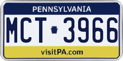 PA license plate MCT3966
