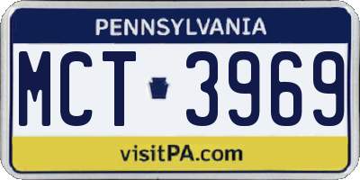 PA license plate MCT3969