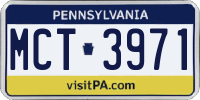 PA license plate MCT3971