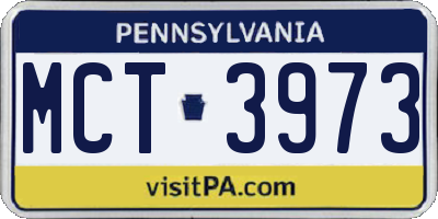 PA license plate MCT3973