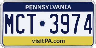 PA license plate MCT3974