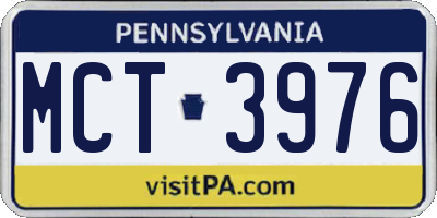 PA license plate MCT3976