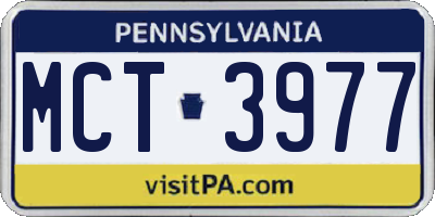 PA license plate MCT3977