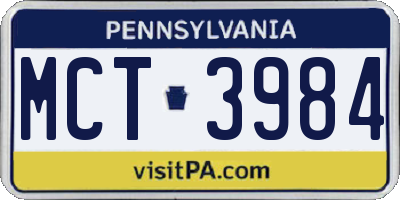 PA license plate MCT3984