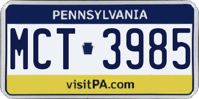 PA license plate MCT3985